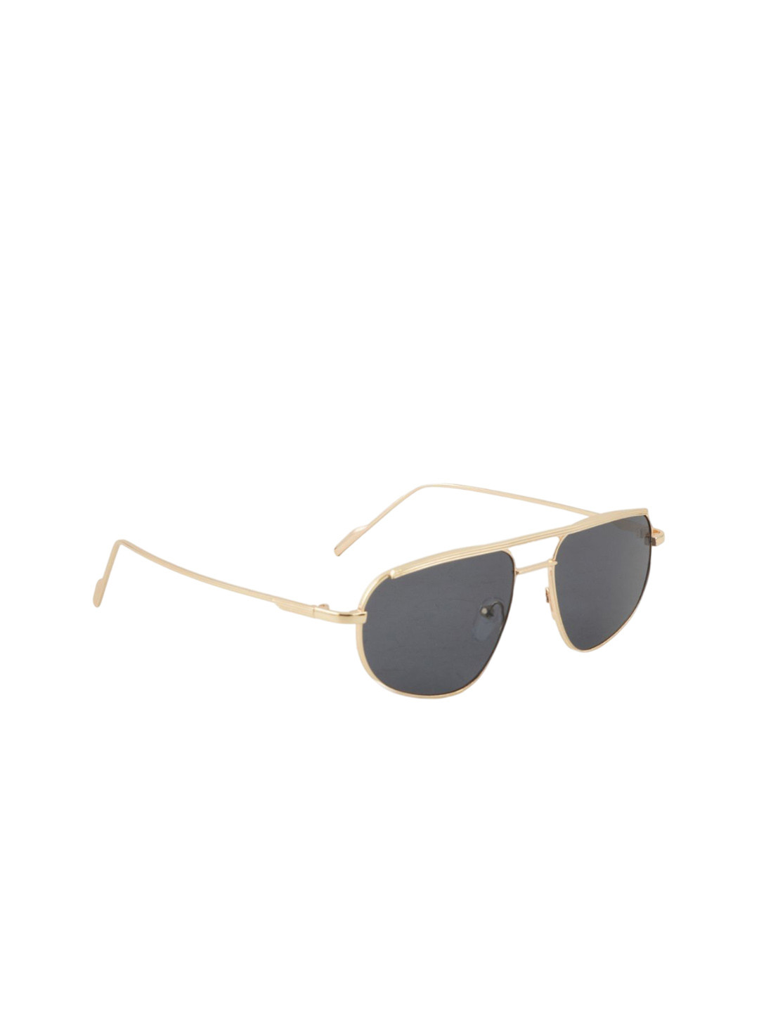 BAYBERRY Unisex Black Lens & Gold-Toned Wayfarer Sunglasses with