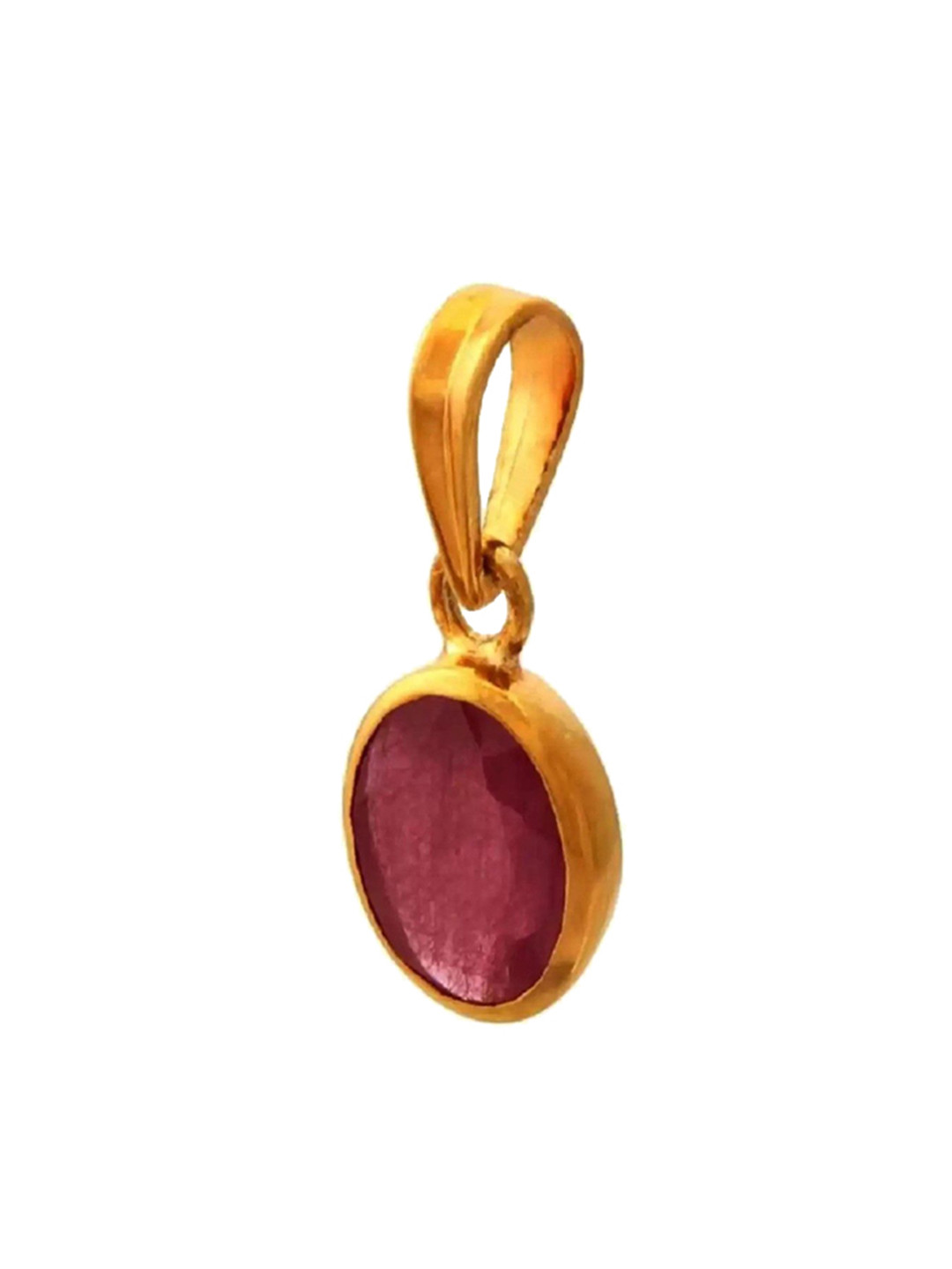 GenZcomplex Unisex Ruby-Studded Oval Shape Pendant