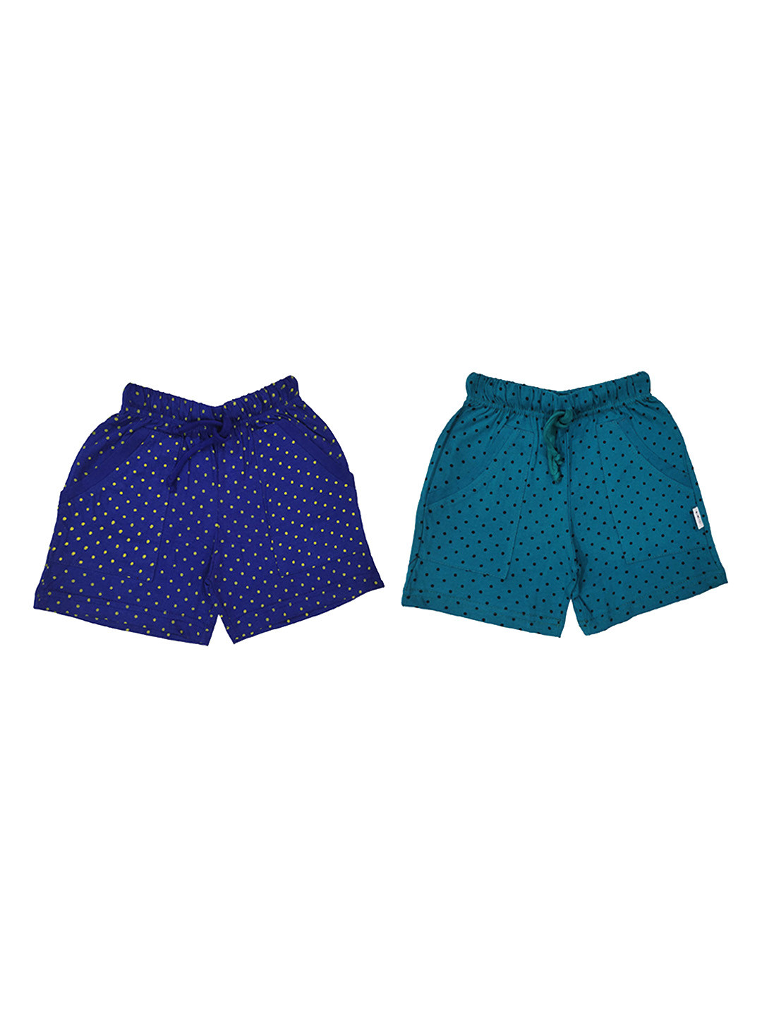 100LUCK Pack of 2 Girls Polka Dot Printed Shorts