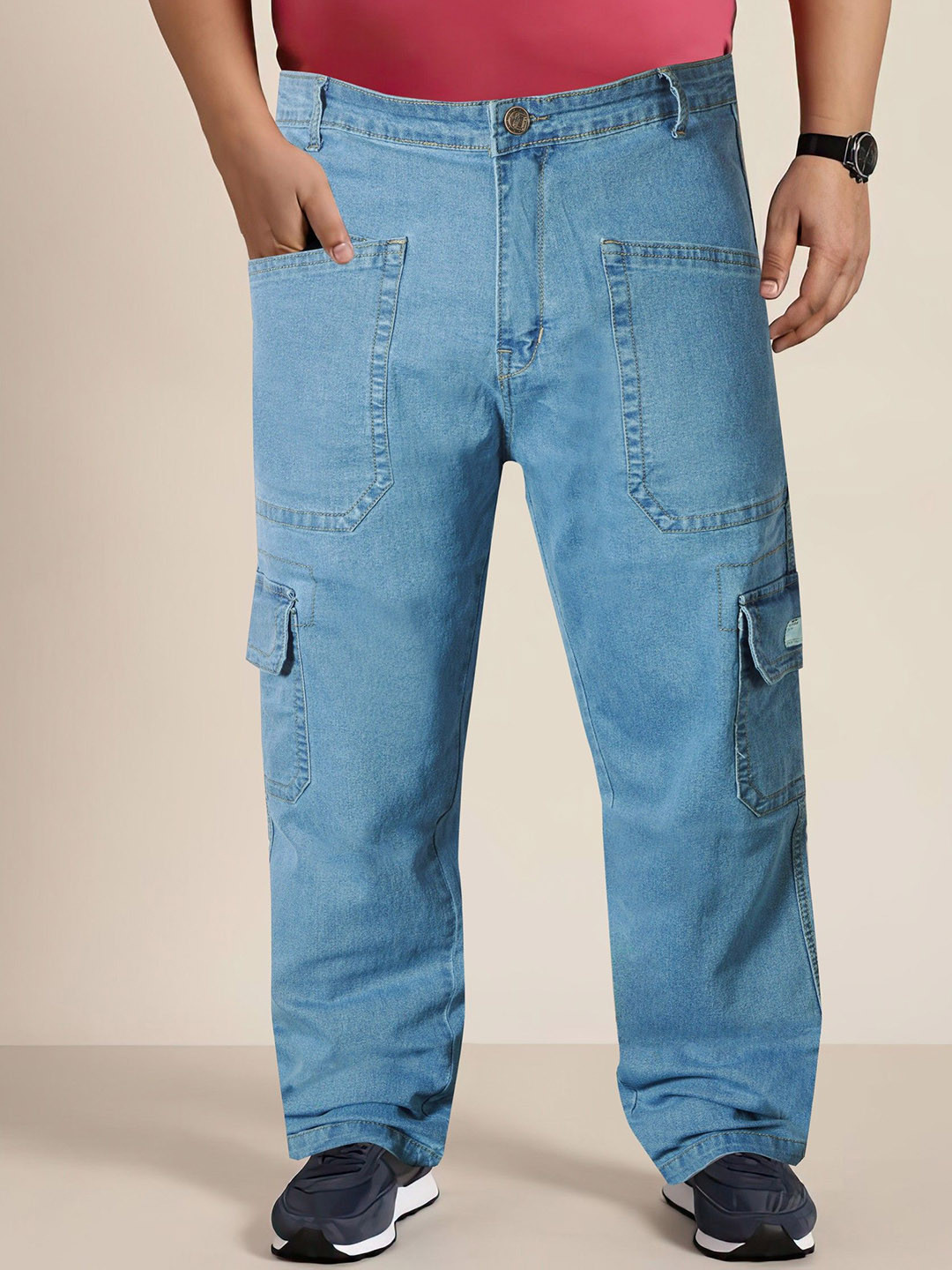 RIG BONE Men Comfort Boyfriend Fit Mid-Rise Heavy Fade Stretchable Jeans