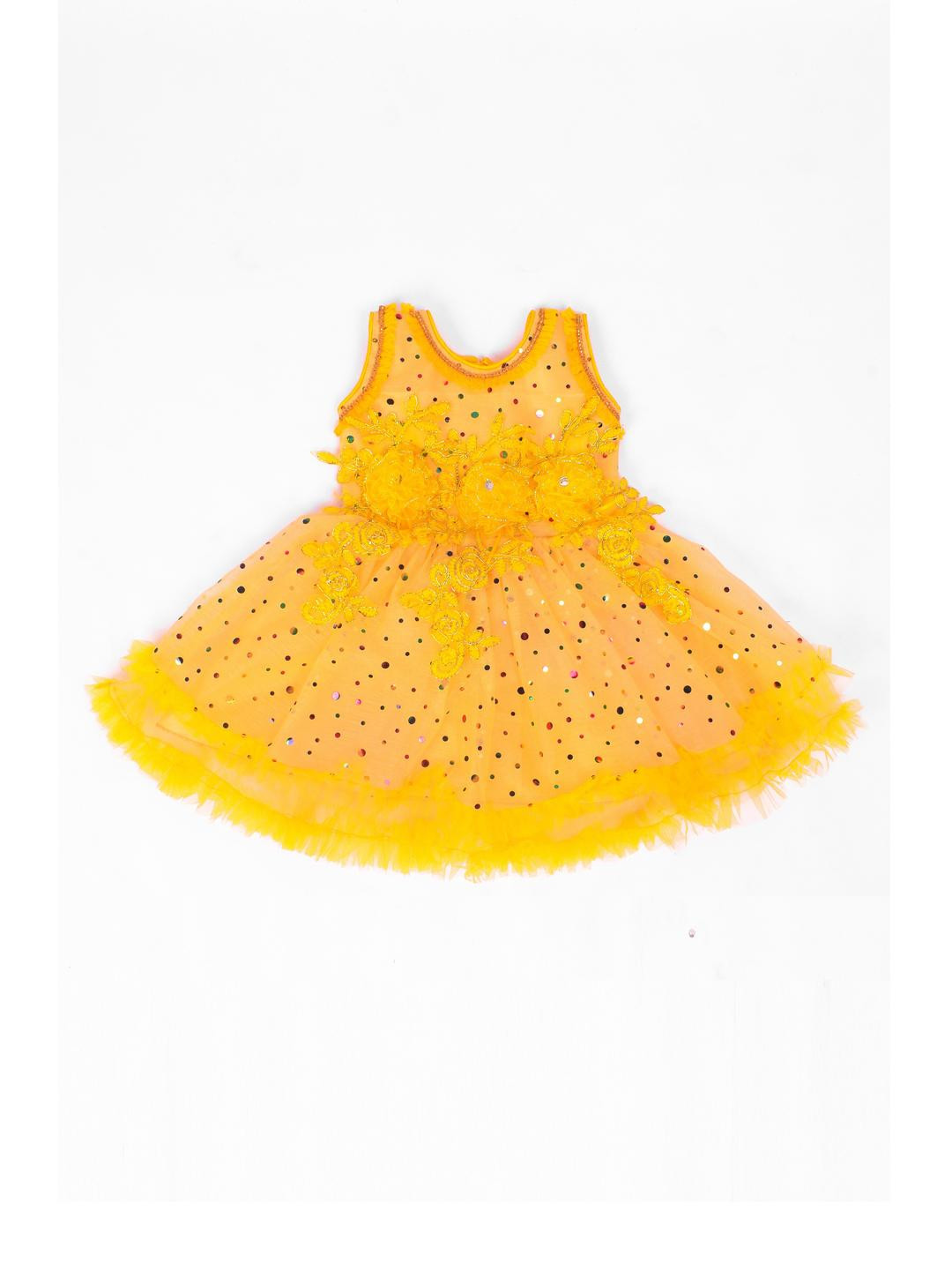 Smuktar garments Girls Yellow Dresses