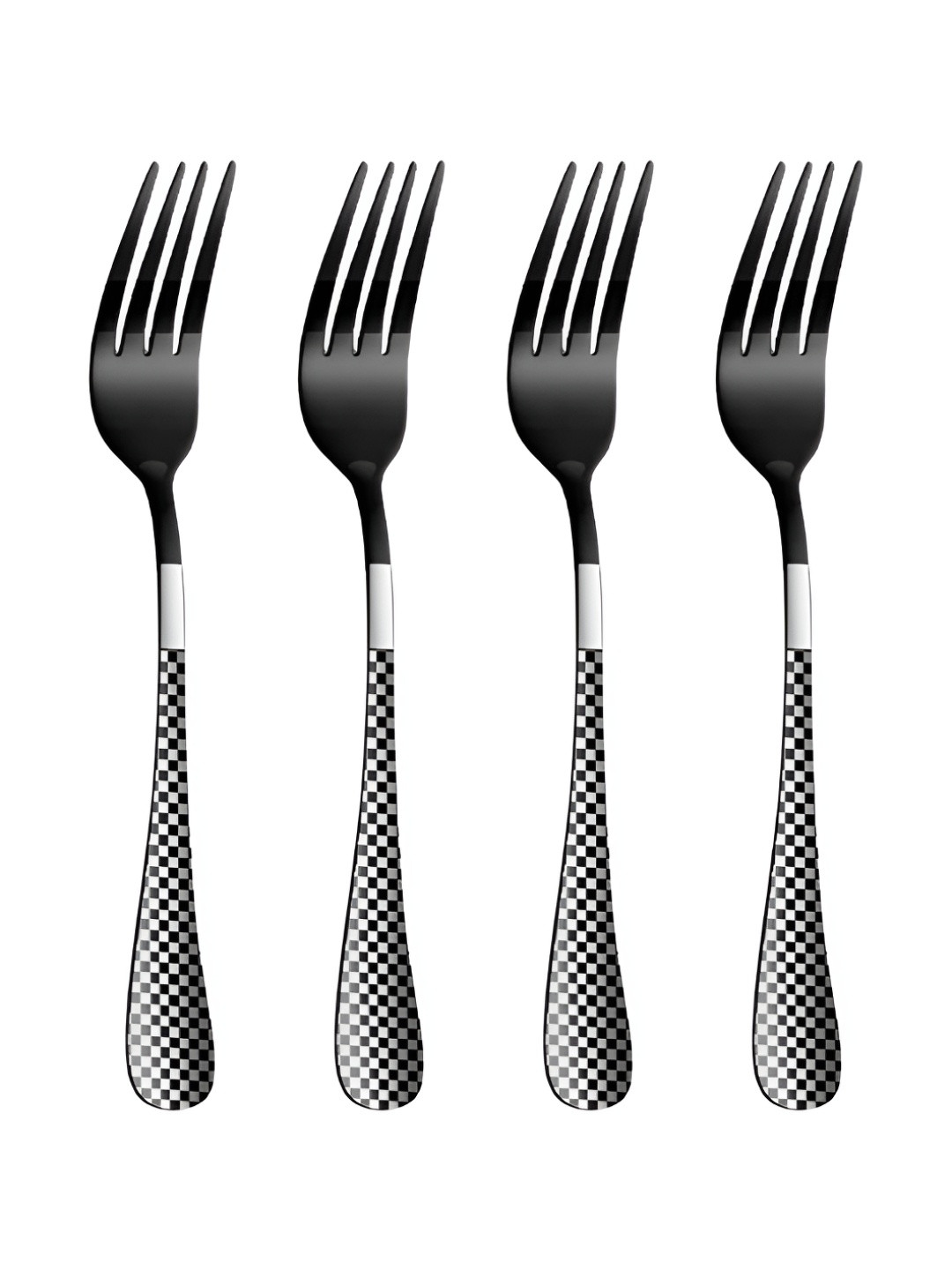 Myntra Elegant Homes Black Stainless Steel Serving Fork