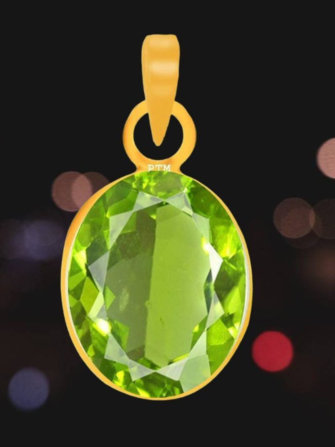 GenZcomplex Gold-Plated Peridot Studded Pendant