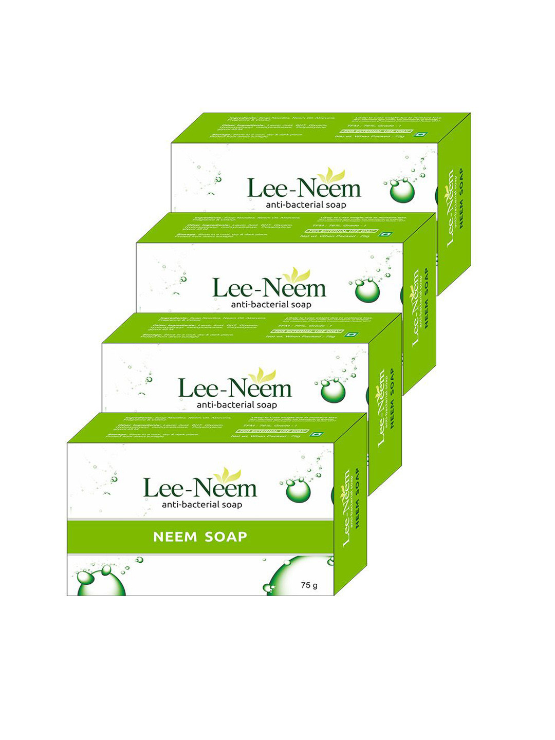 Leeford Set Of 4 Lee-Neem Neem & Aloevera Soap- 75 g Each