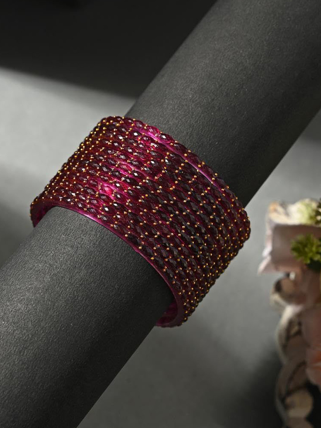 1ST TIME Set Of 12 Beaded Glass Bangles