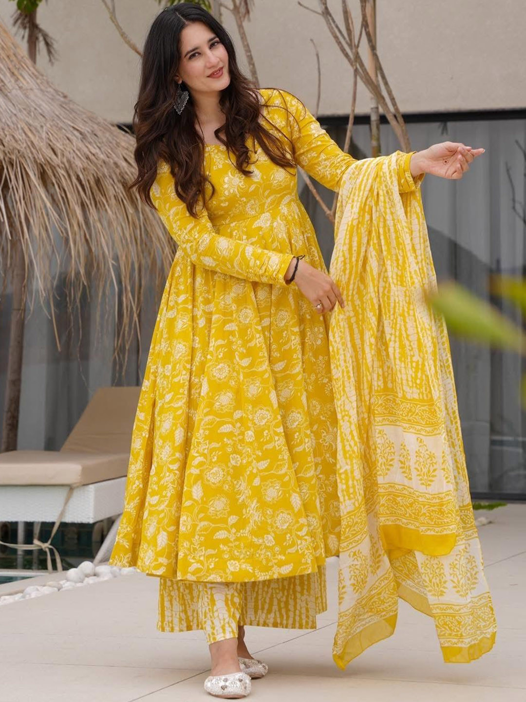 Idaho Clothing Women Ethnic Motifs Printed Cotton Kurta with Palazzo & Dupatta