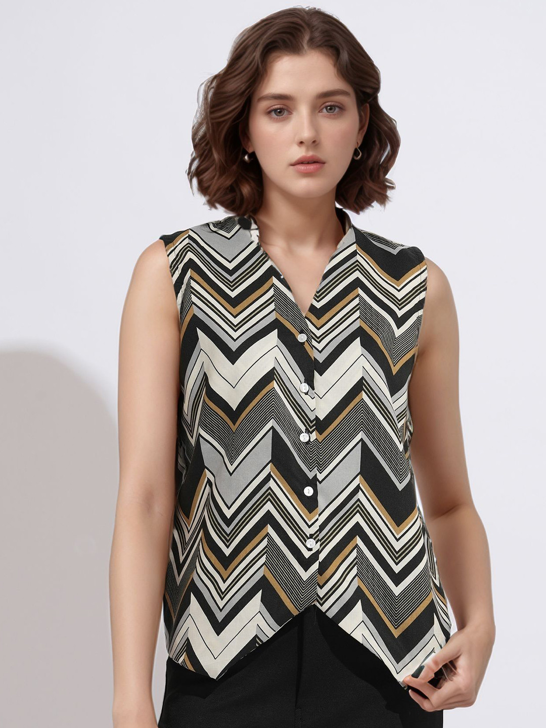 DressBerry Chevron Printed Vest Top