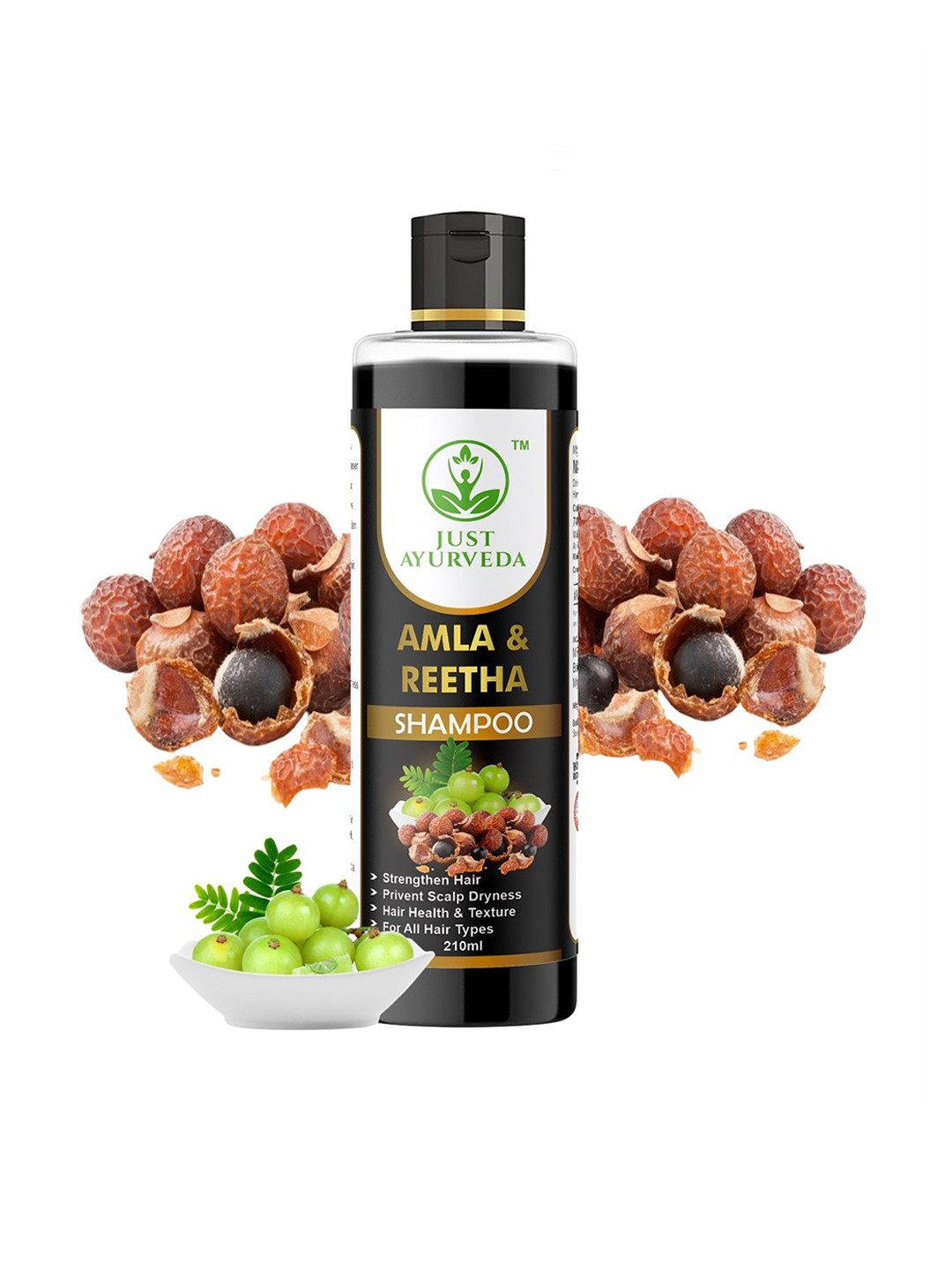 JUST AYURVEDA Amla & Reetha Anti-Dandruff Shampoo- 210 ml