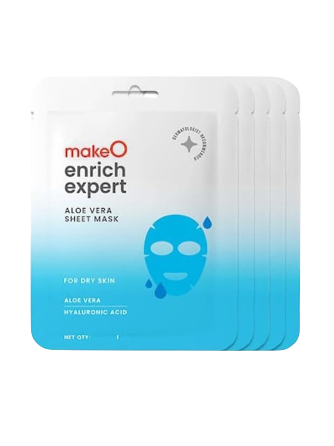 makeo Set Of 5 Enrich Expert Aloe Vera Sheet Mask With Hyaluronic Acid