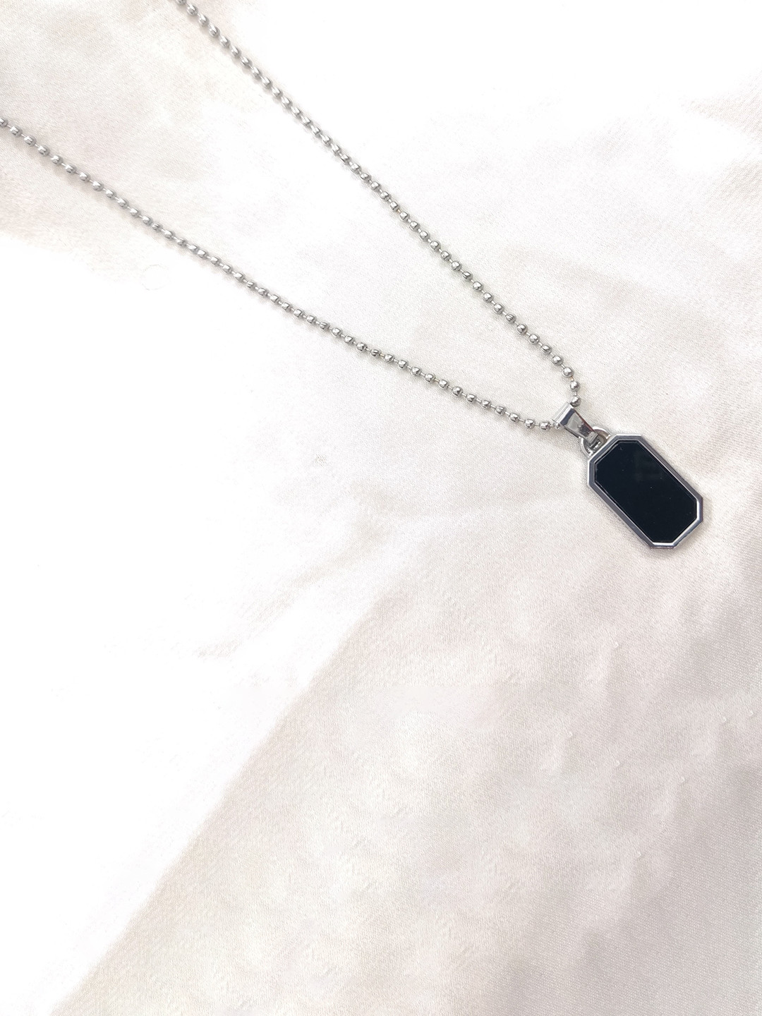 Lovemi Movements Unisex Stainless Steel Silver-Plated Geometric Pendants with Chains