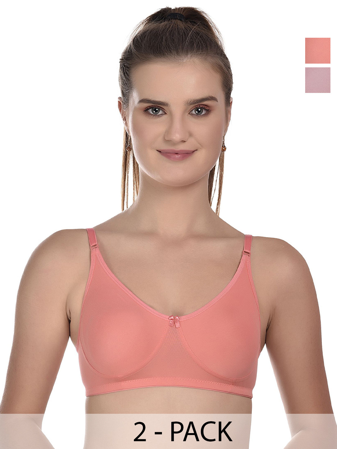 Viral Girl Pack of 2 Full Coverage Non Padded All Day Comfort T-shirt Bra