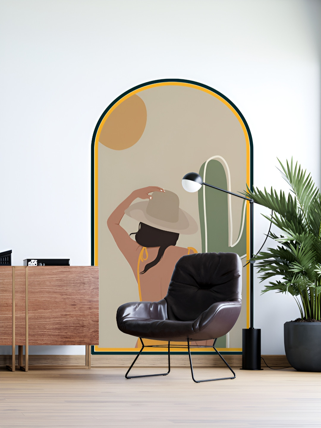 Myntra Elegant Homes Beige & Green Southwestern Style Printed Decorative Wallpaper