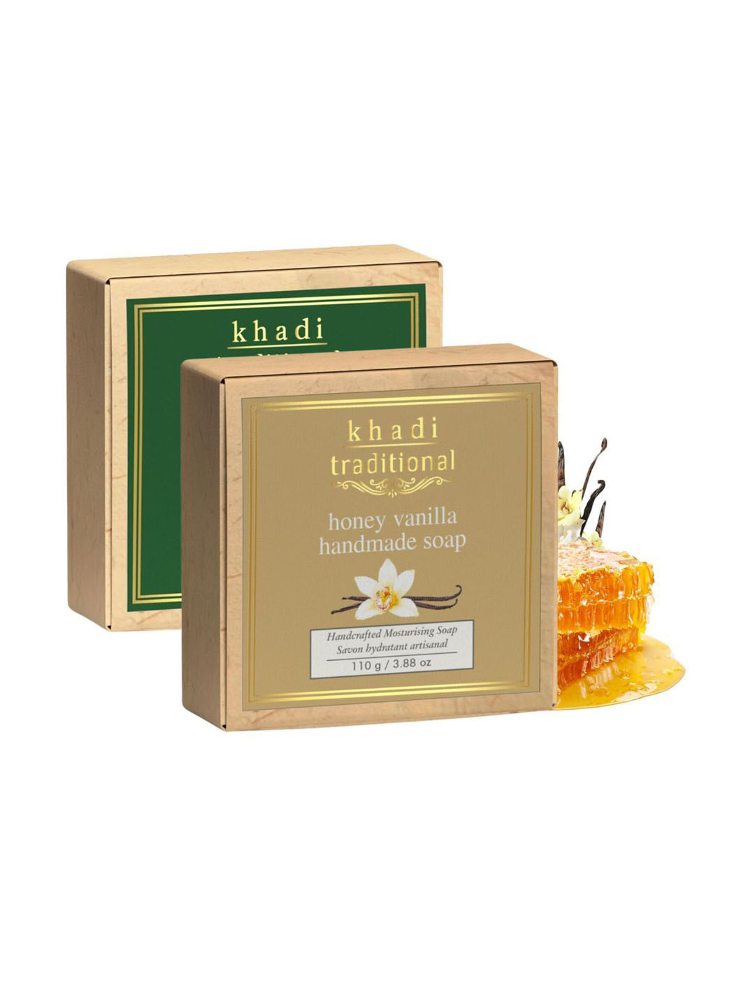 Khadi Traditional Pack of 2 Unisex Soap Neem Aloe Vera & Honey Vanilla Handmade 110 g Each