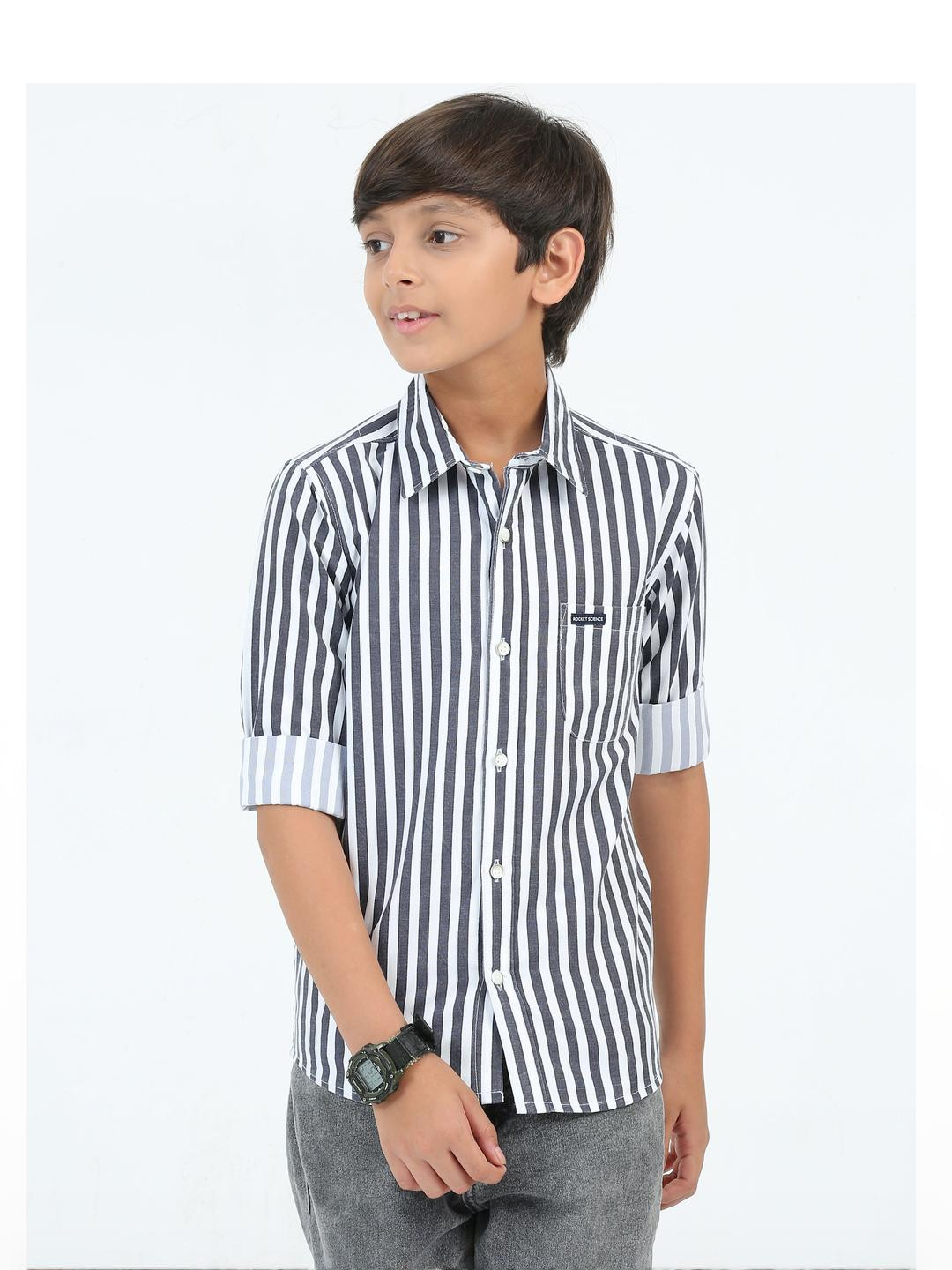 Rocket Science Boys Pinstripes Striped Casual Shirt
