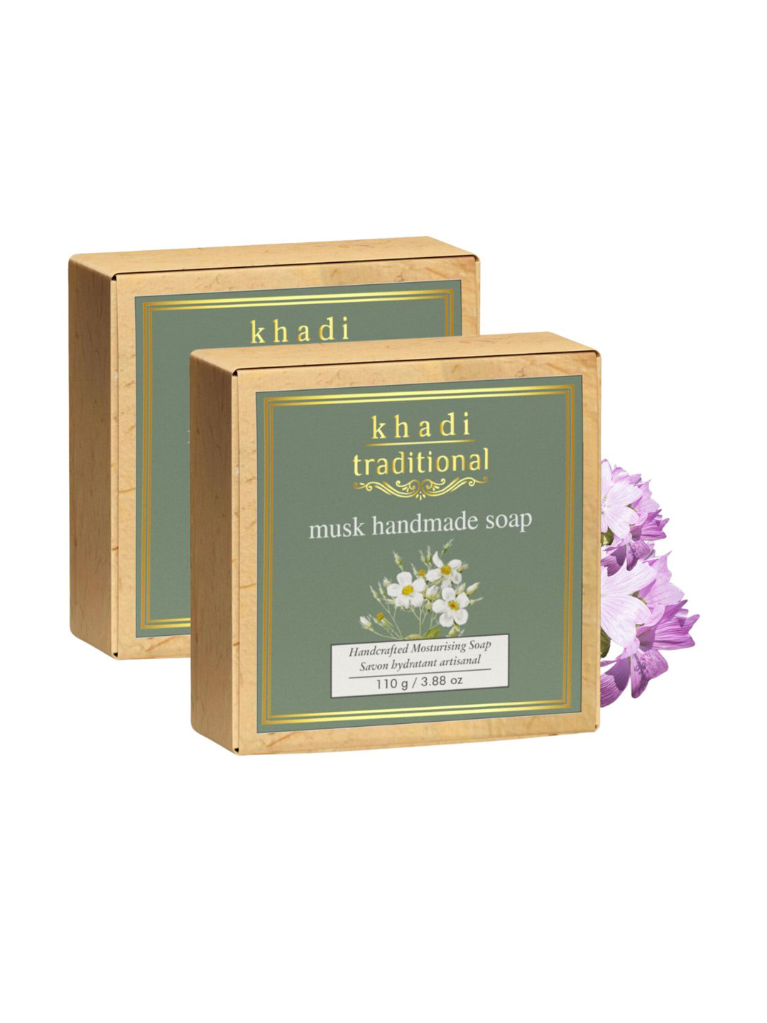 Khadi Traditional Pack of 2 Unisex Soap Musk Handmade Soaps - 110 g Each