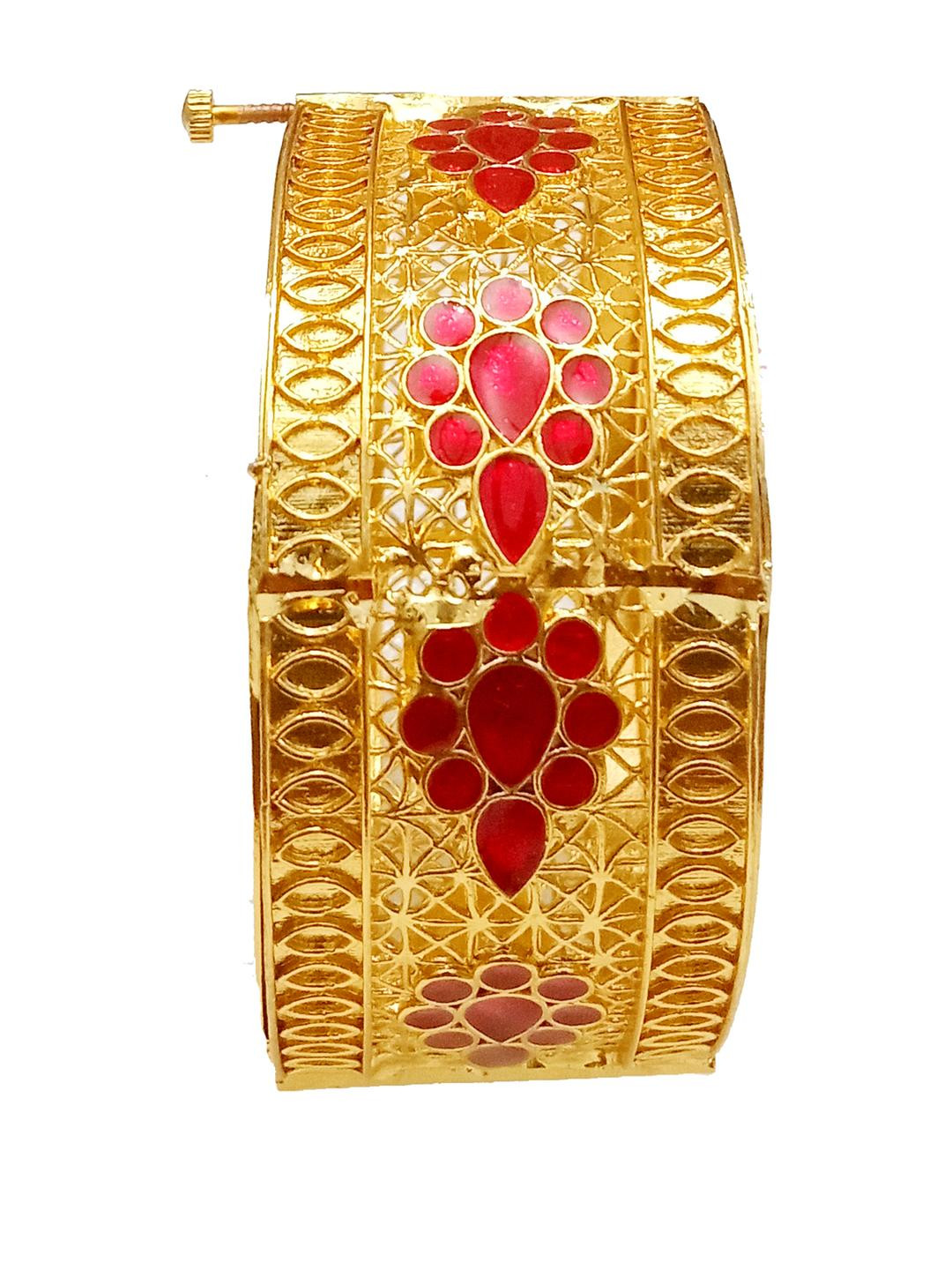 Balaji Gold Assamese Kundan StoneTraditional Bangle