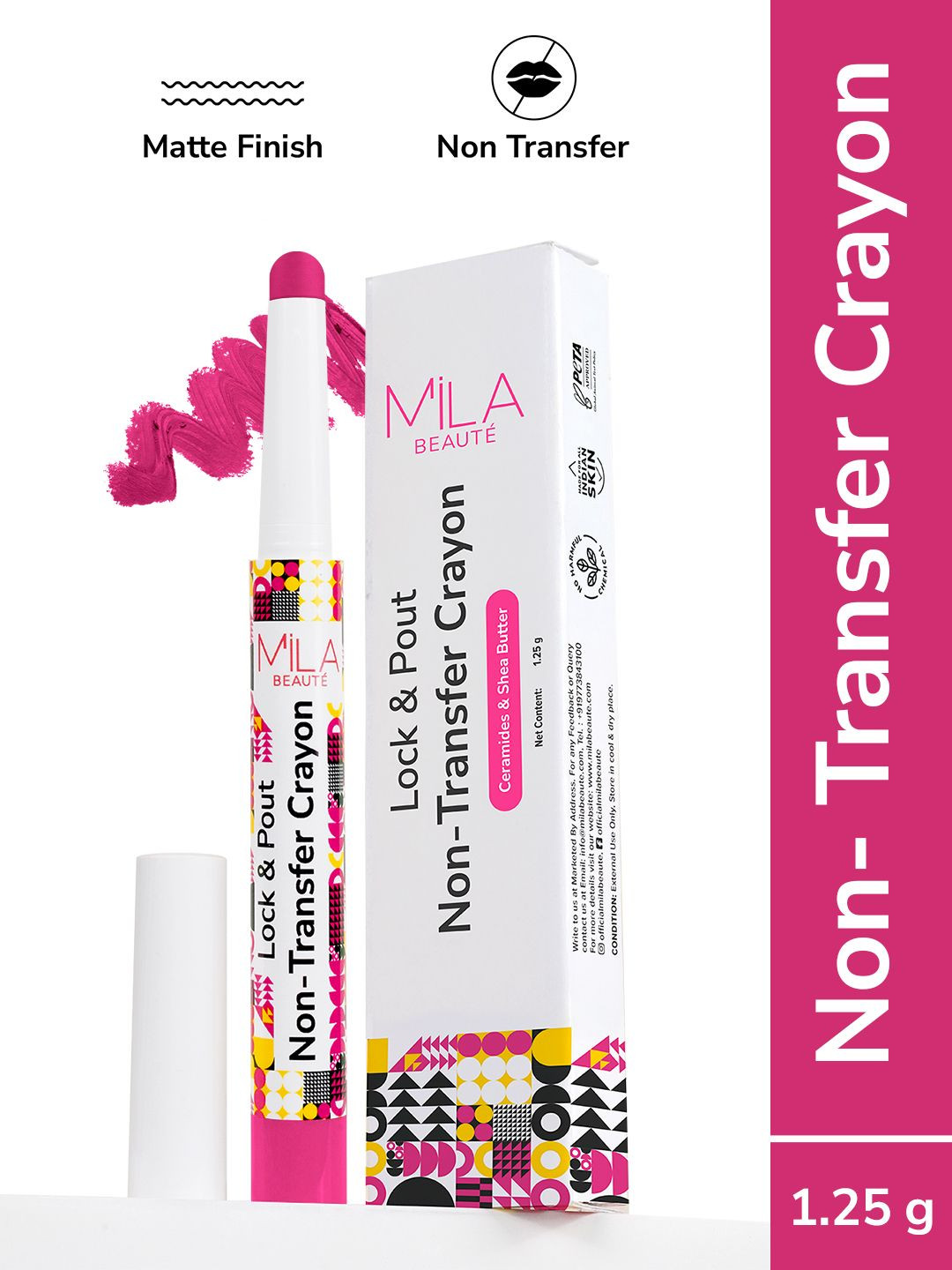 MILA BEAUTE Lock & Pout Matte Crayon Lipstick With Shea Butter - 1.25 g - Like Seriously