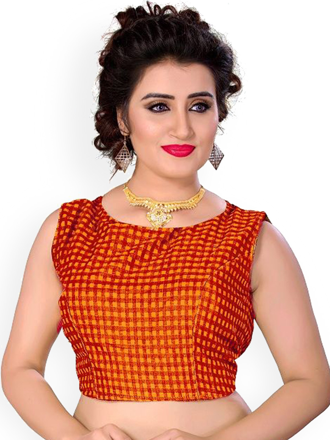 KING SALES Printed Pure Cotton Round Neck Readymade SareeBlouse