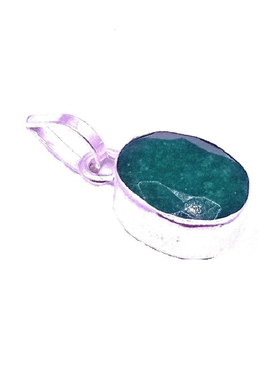 RAVIOUR LIFESTYLE Silver Base Green Pendant