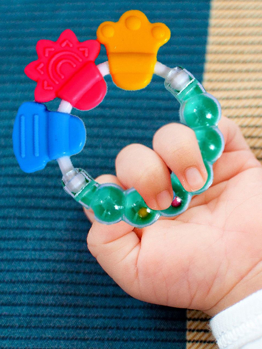 Joy Buzz Textured Rattle Silicone Teether