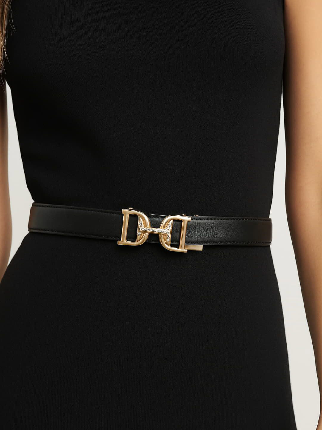 SSN BELTS Women Leather Auto Lock  Slider Buckle Belt