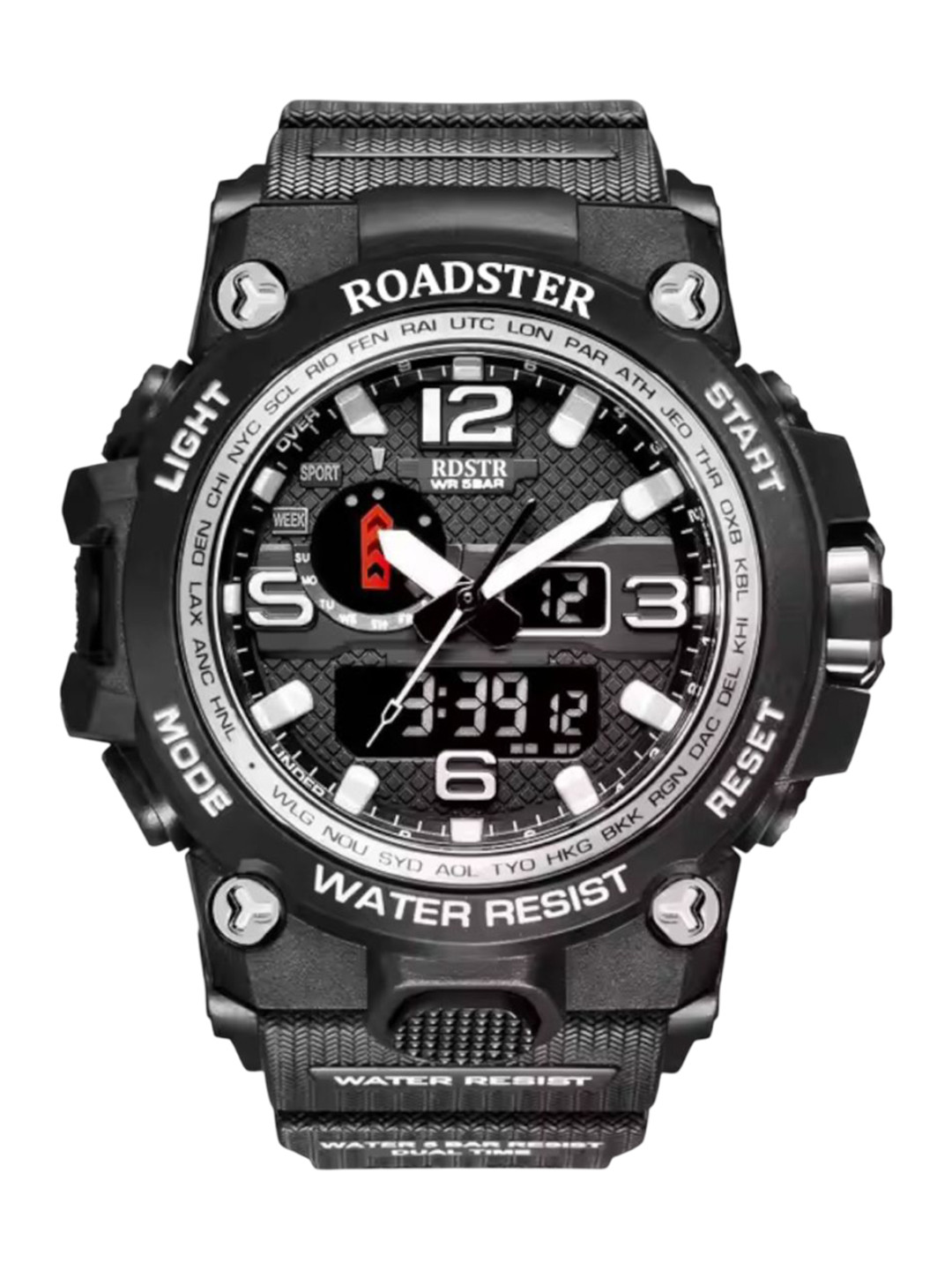 The Roadster Lifestyle Co Men Analogue & Digital Watches RDSTR-1545D-WHIBLK