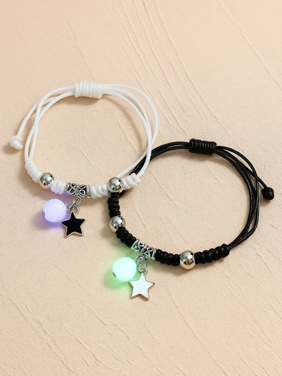 PASU FASHION Unisex Pack Of 2 Luminous Elasticated Bracelet