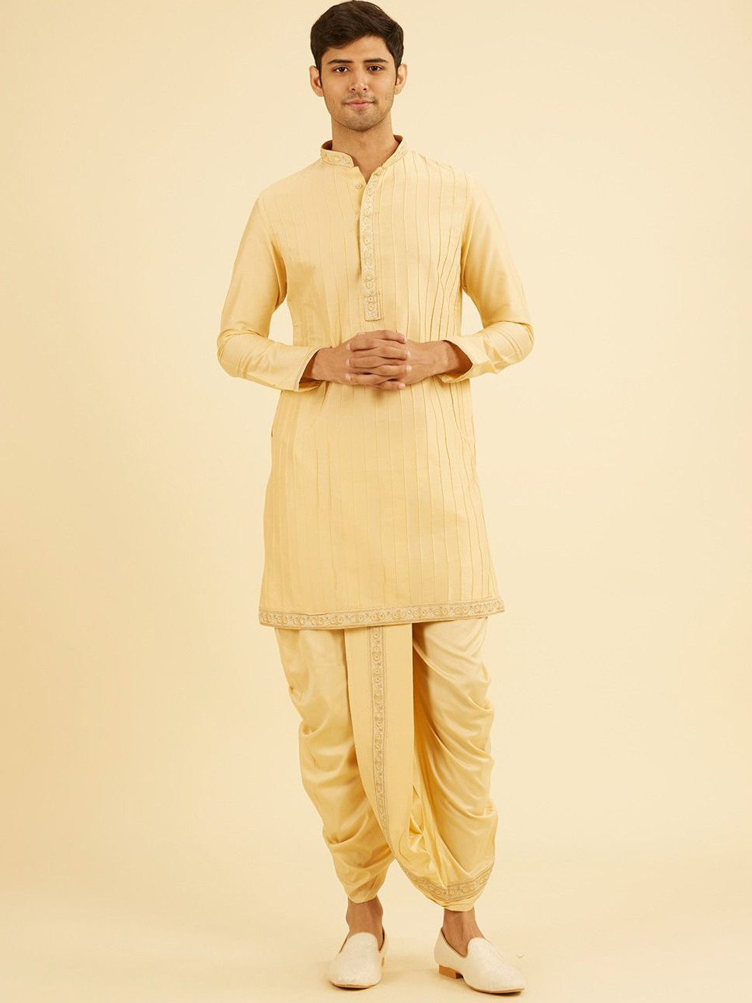 Manyavar Men Striped Kurta with Dhoti Pant