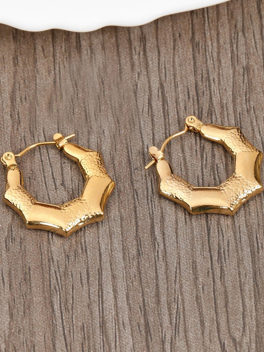 Lady Raiment Women Anti Tarnish Gold Plated Geometric Half Hoop Earrings