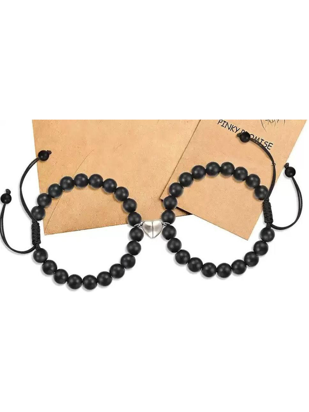 Ringzinnie Unisex Kala Moti Set Of 2 Link Bracelet