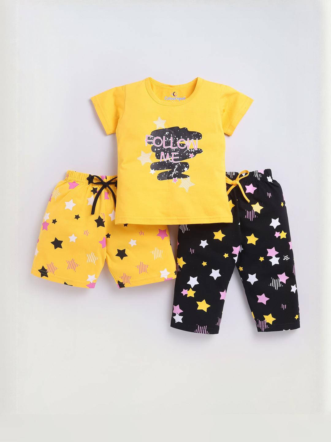 Colourspop Girls Yellow Clothing Set