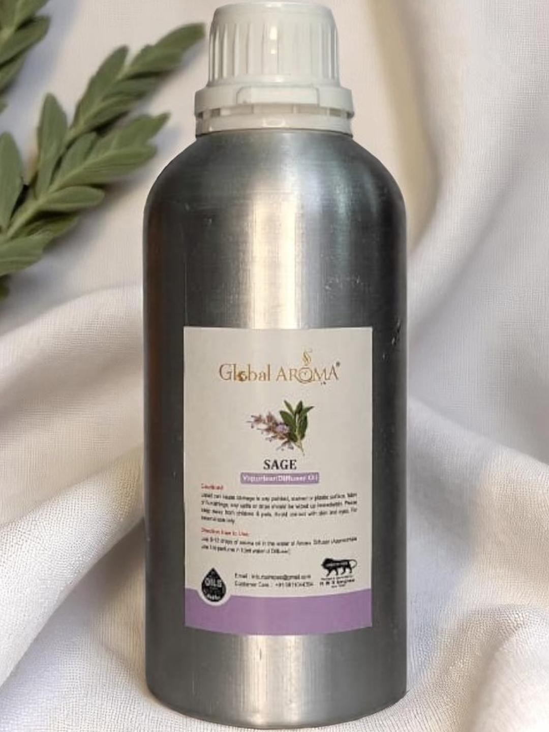 GLOBAL AROMA Silver Toned Sage Diffuser Oil 1000ML