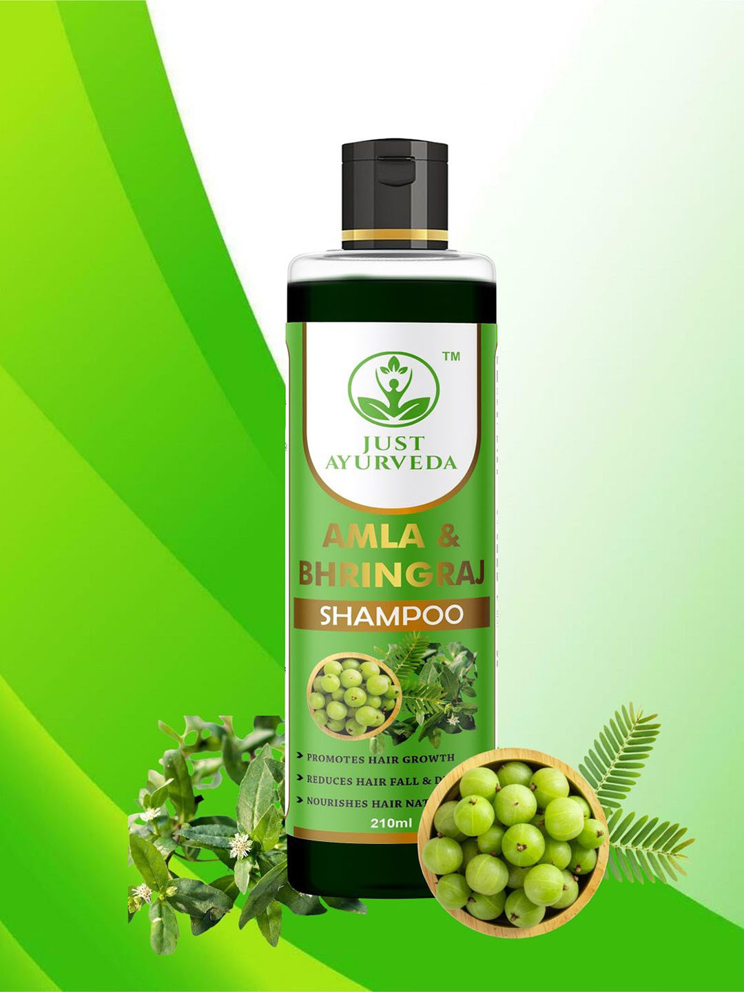 JUST AYURVEDA Amla & Bhringraj Anti Dandruff Shampoo - 210 ml