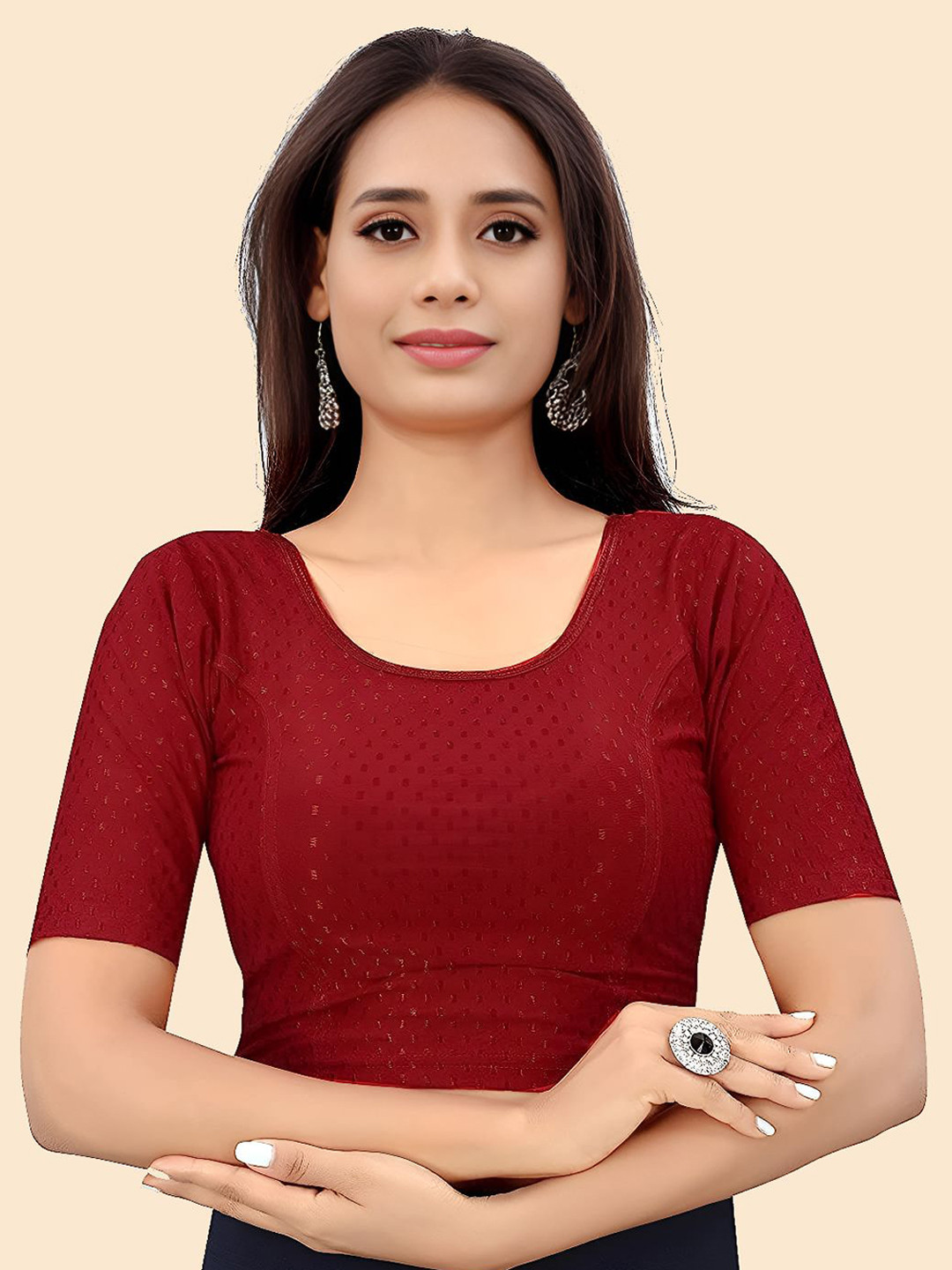 SHREEJI DESIGNER Woven Design Saree Blouse