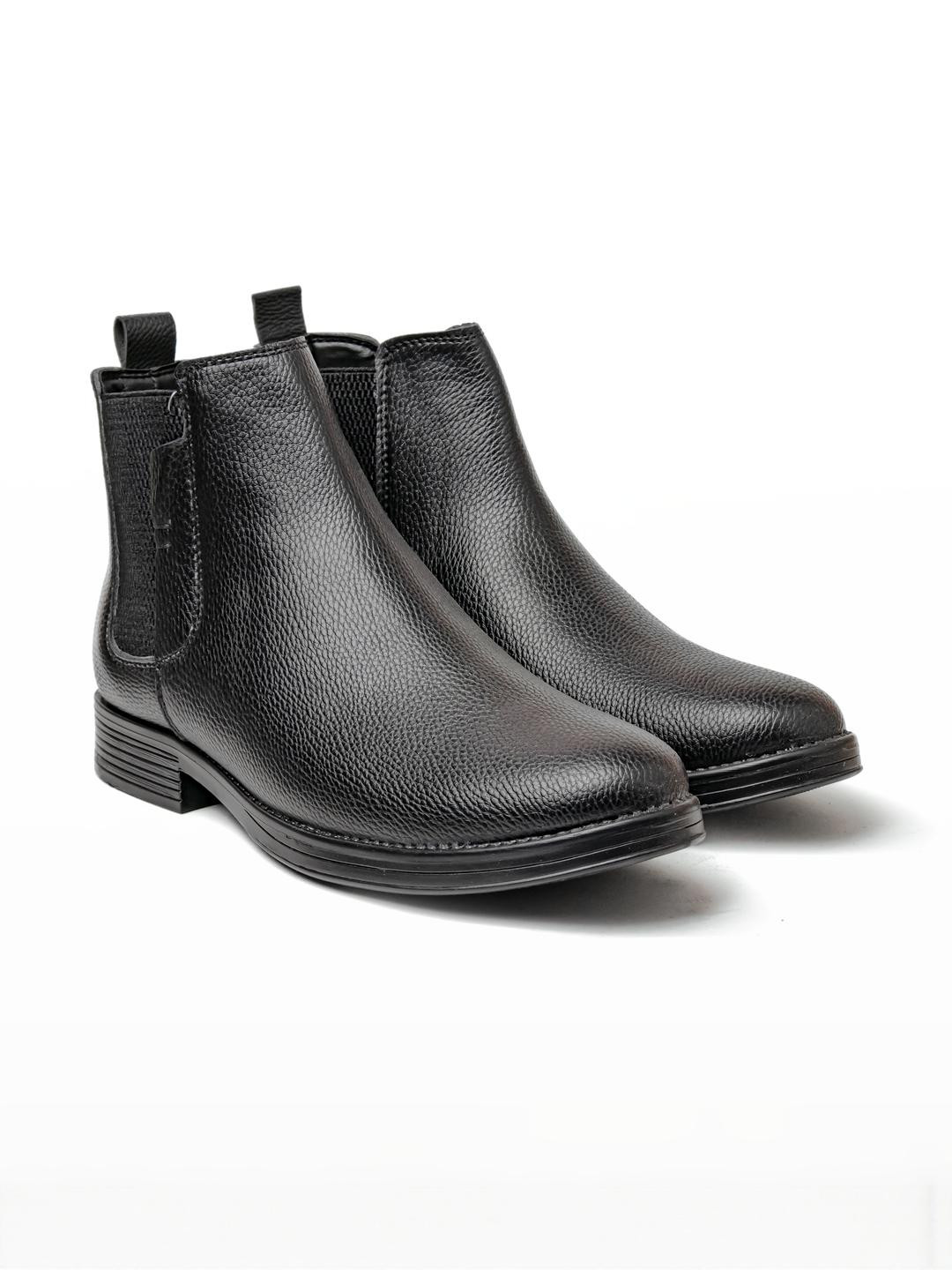 Bold Bunny Men Black Leather Chelsea Boots