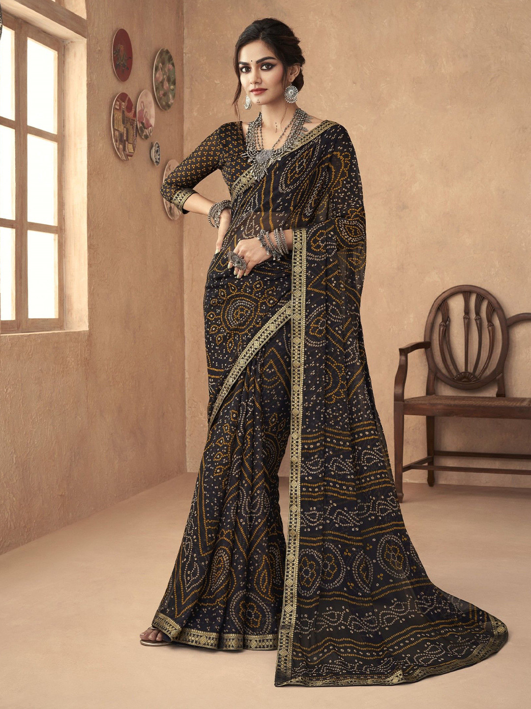 Pandadi Saree Printed Traditional Bandhani Sarees