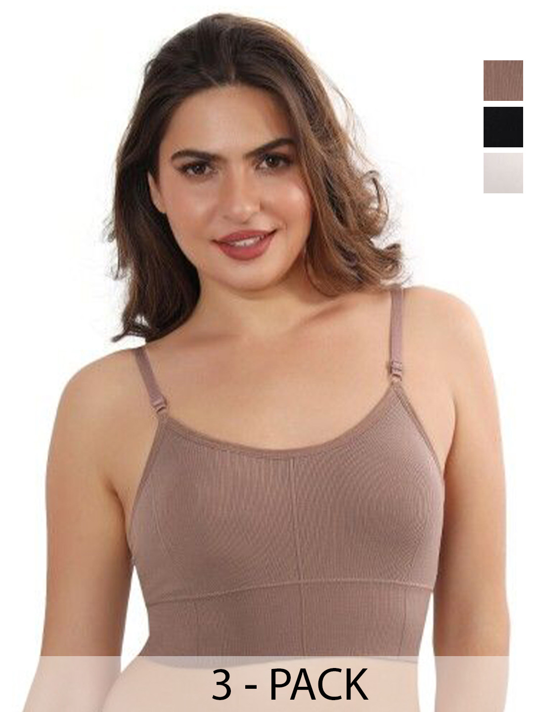 CALBONE Pack Of 3 Lightly Padded Solid Bra