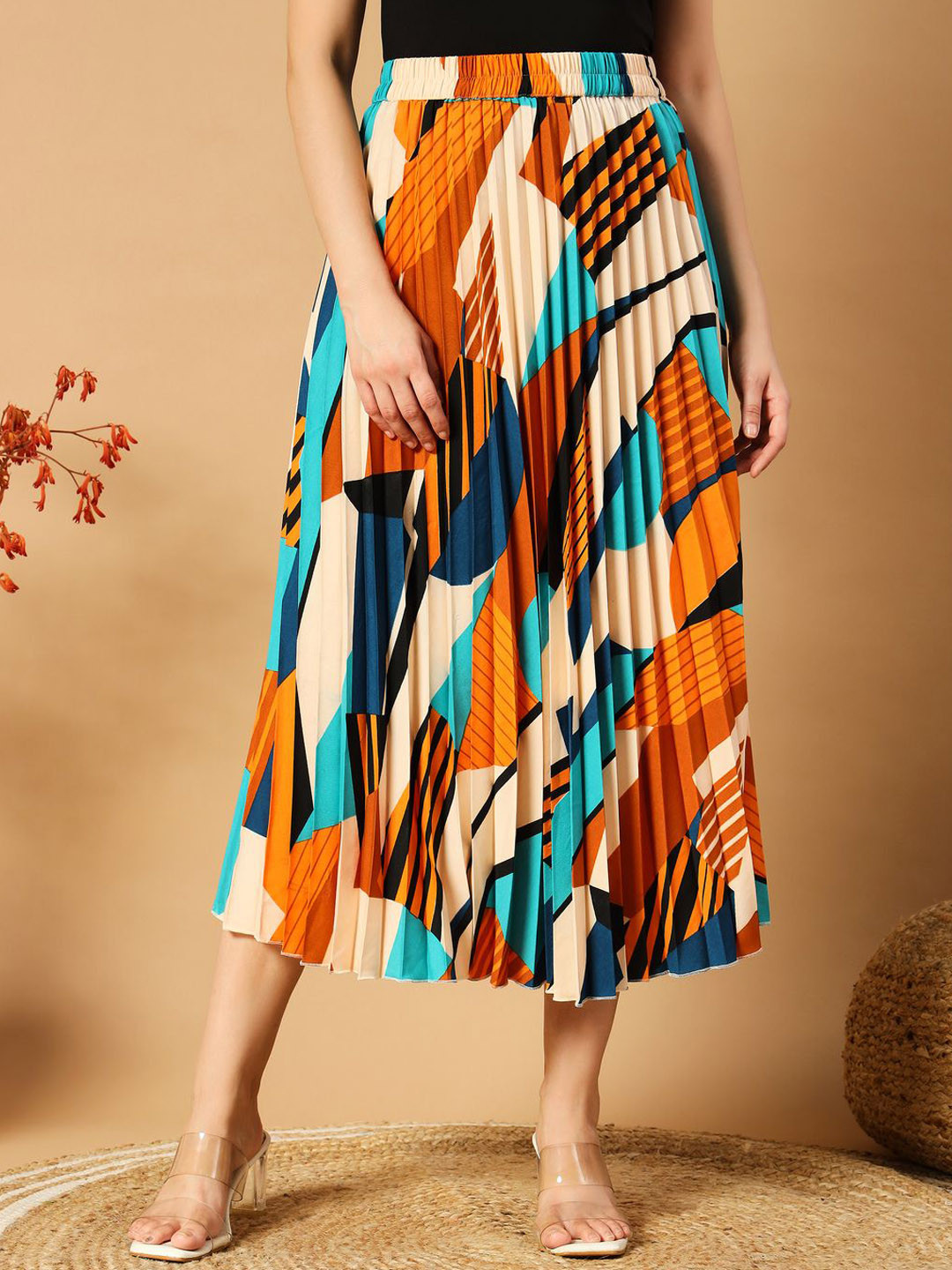 LookShine Printed A-Line Midi Skirts