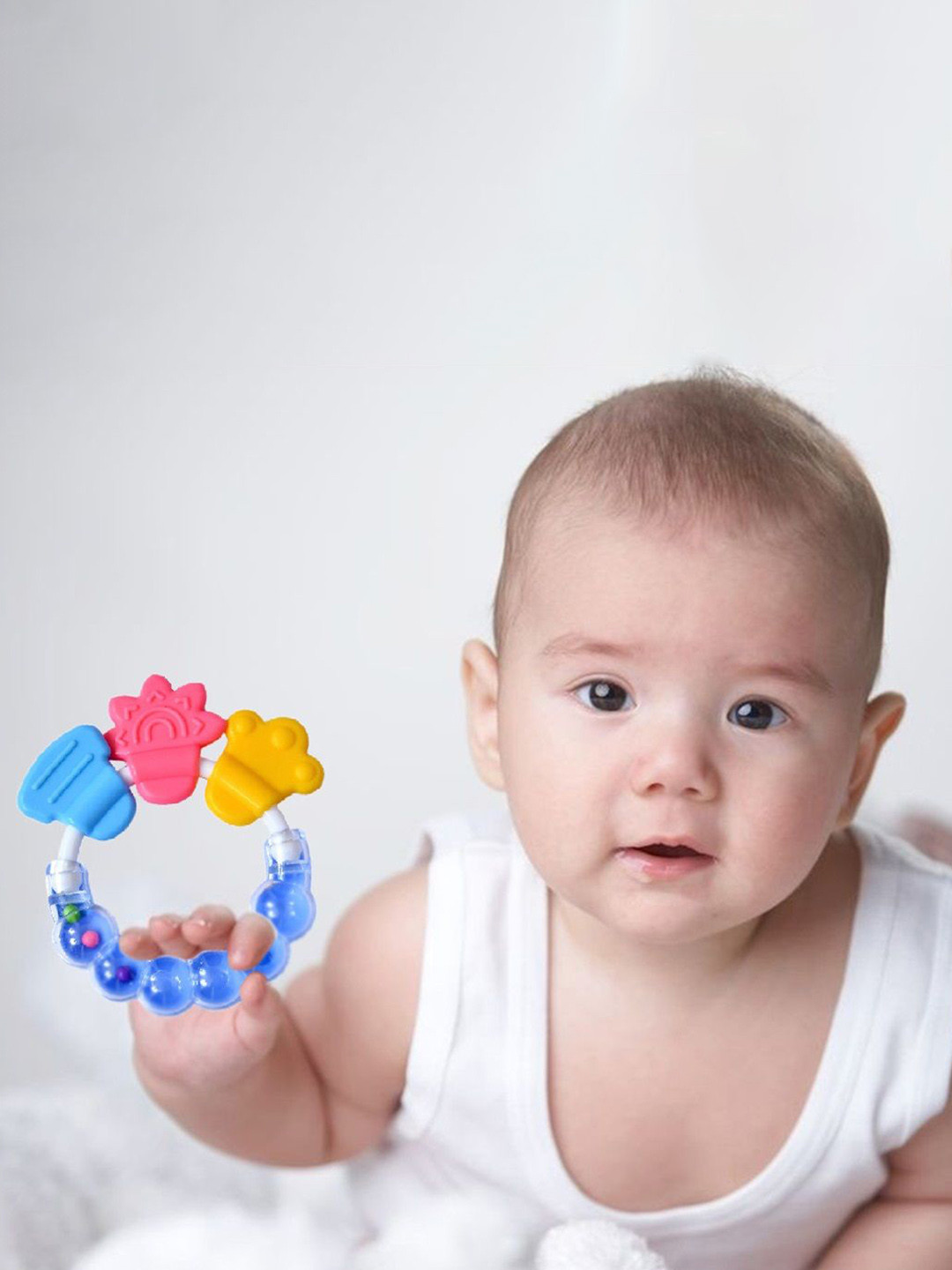 Joy Buzz Textured Rattle Silicone Teether