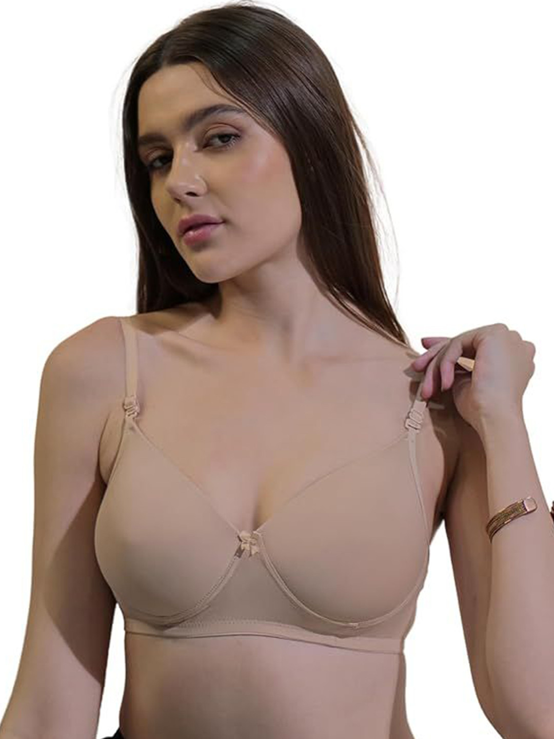 BODYSIZE Bra For Women Lightly Padded Cotton Seamless T-Shirt Bra Casual SF-27