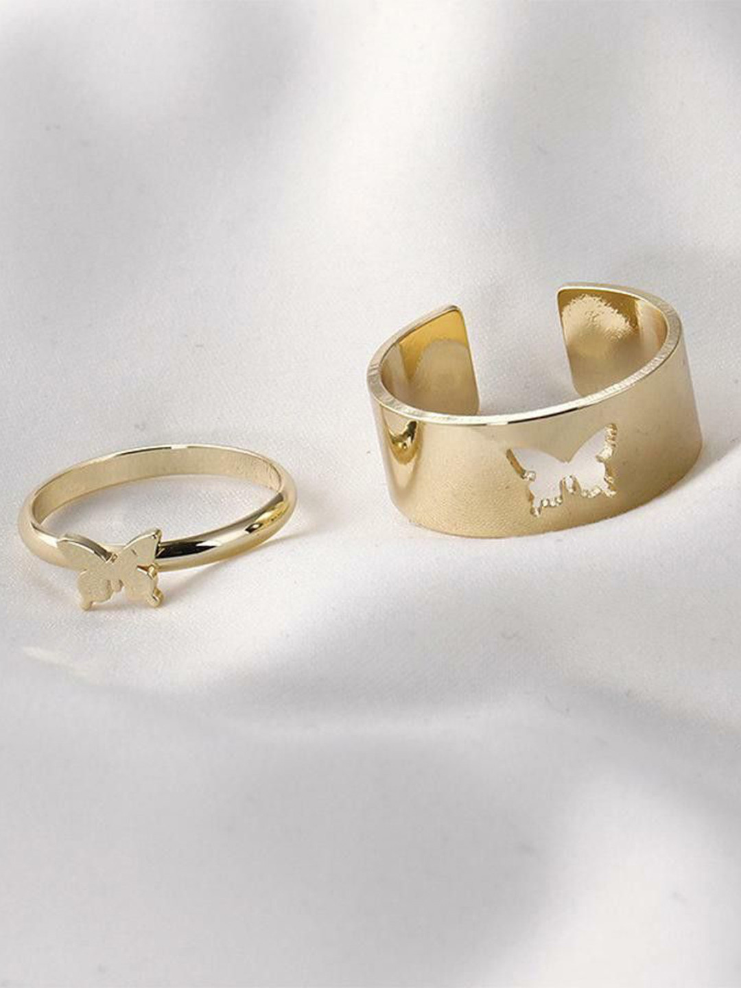 Ringzinnie Set Of 2 Butterfly Couple Adjustable Finger Rings