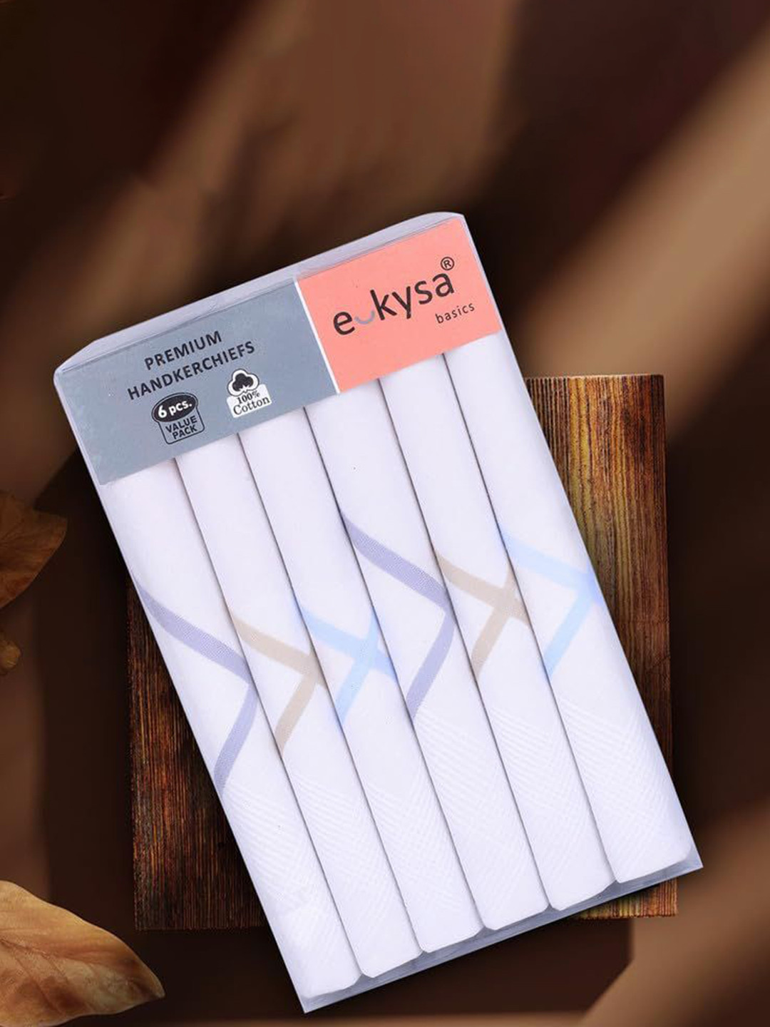 e kysa Men Pack Of 6 Printed Cotton Handkerchiefs