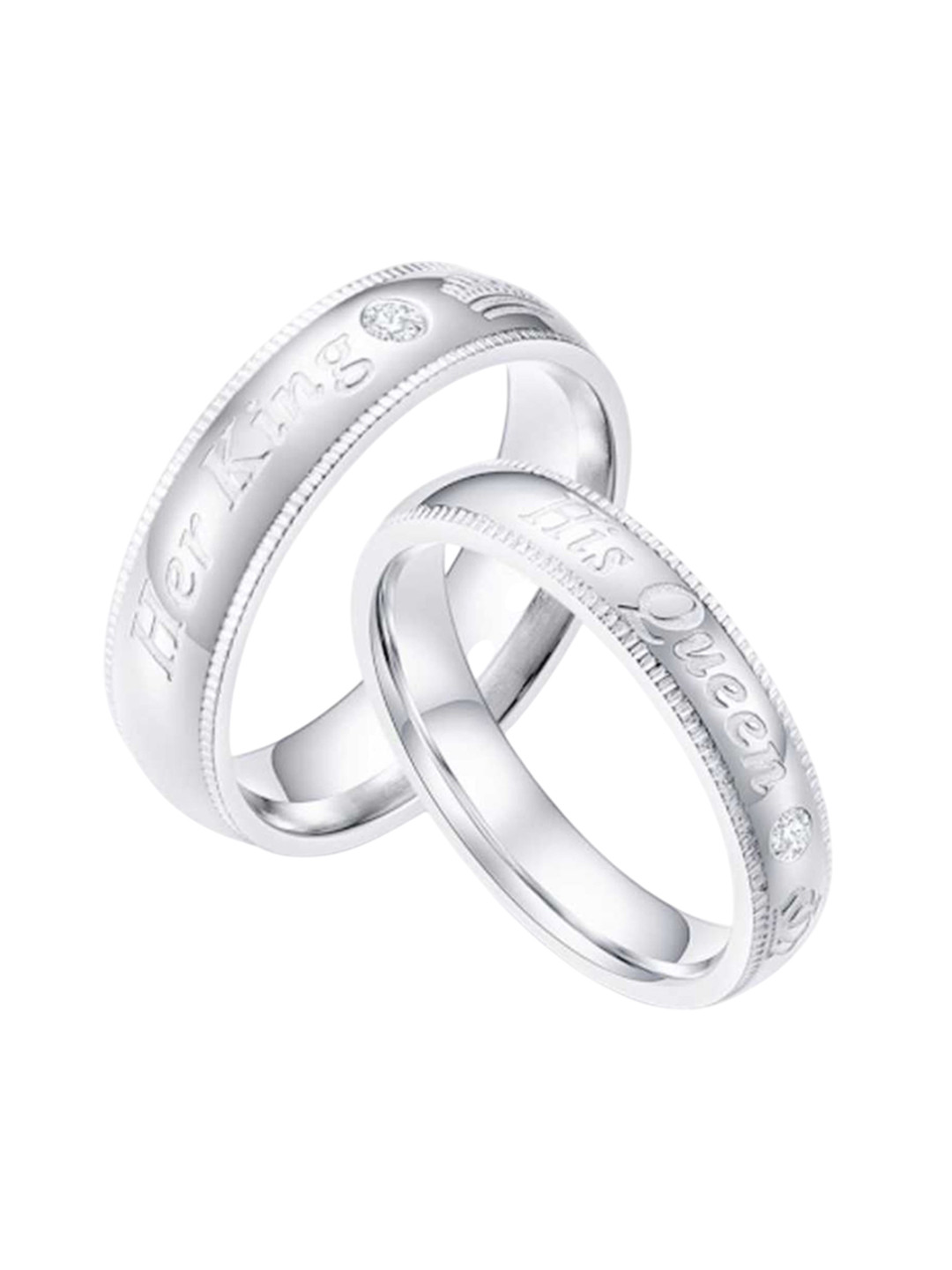 Ringzinnie Set Of 2 K Q Writing Couple Adjustable Finger Ring