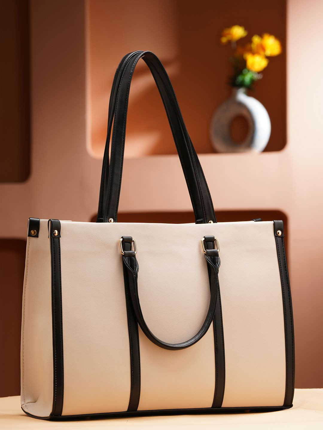 ALL ABOUT HER OnTheGo Colourblocked Structured Tote Bag
