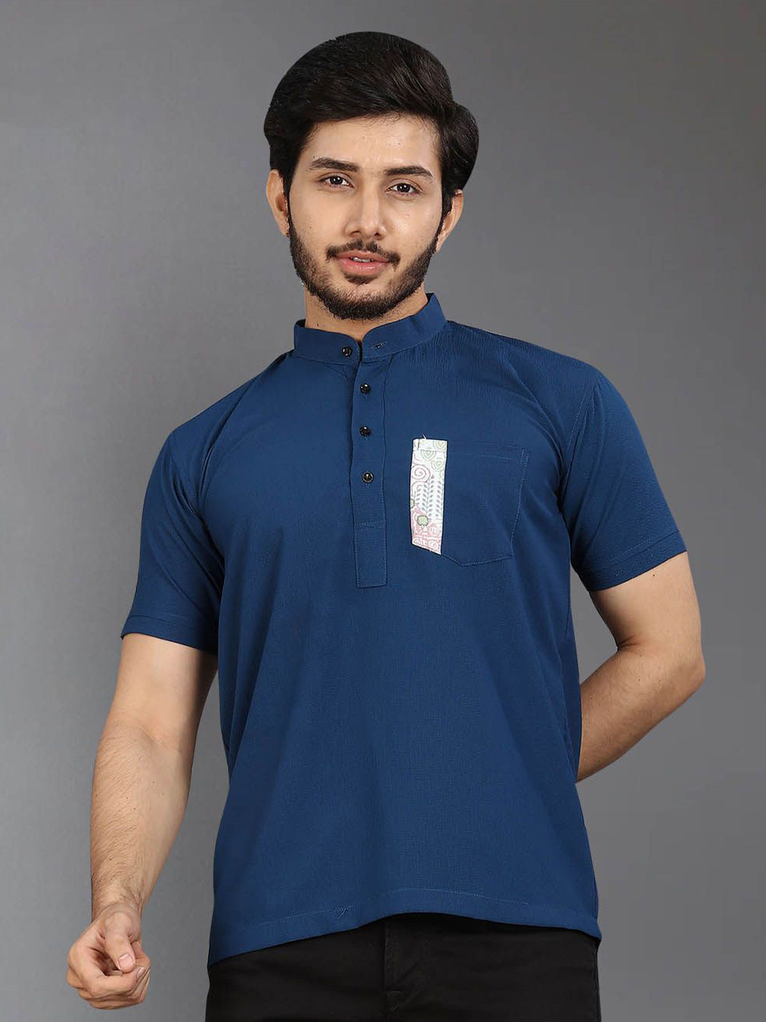 Metronaut Band Collar Short Sleeves T-shirt