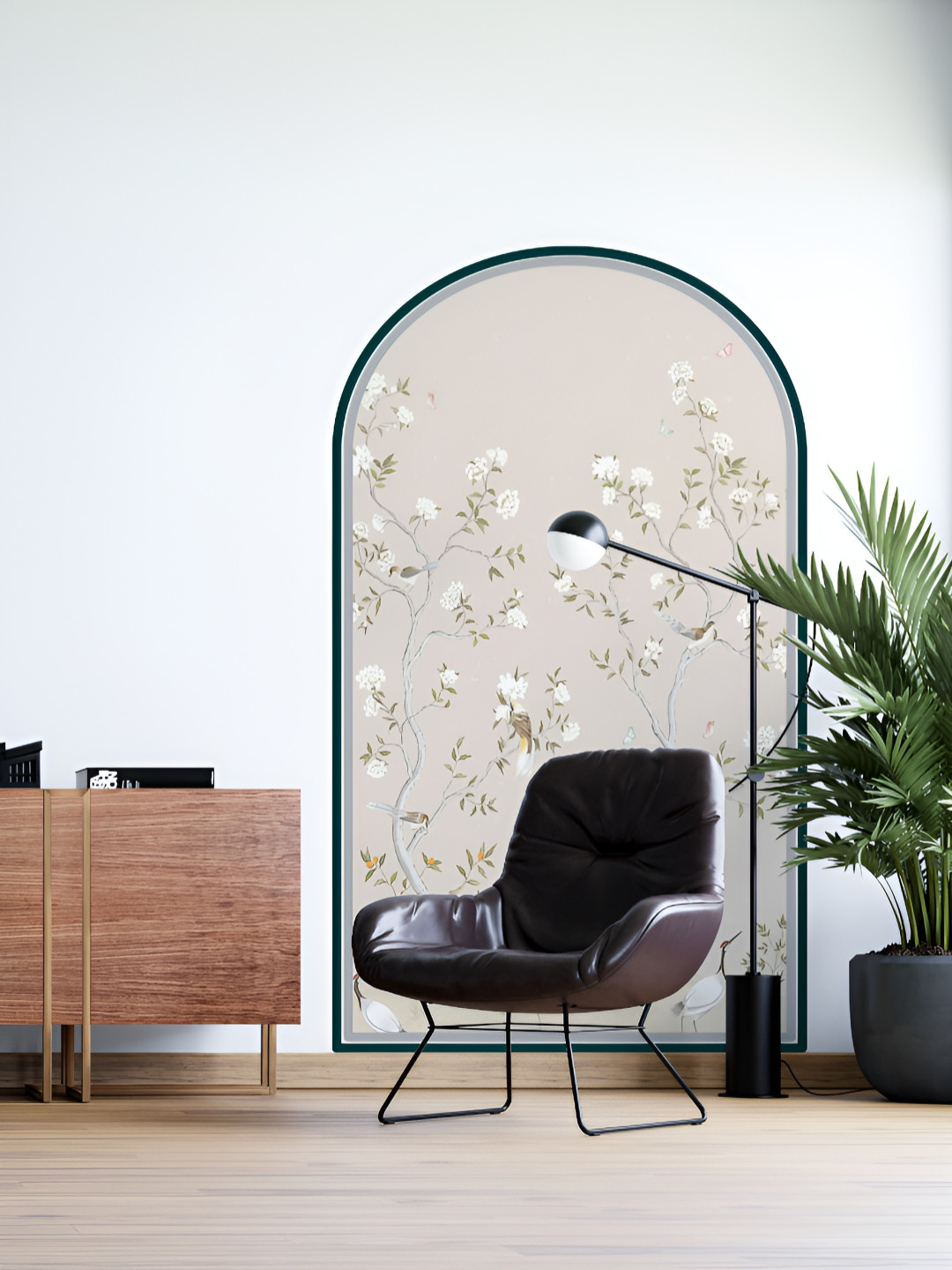 Myntra Elegant Homes Beige & White Modern Japanese Style Printed Decorative Wallpaper