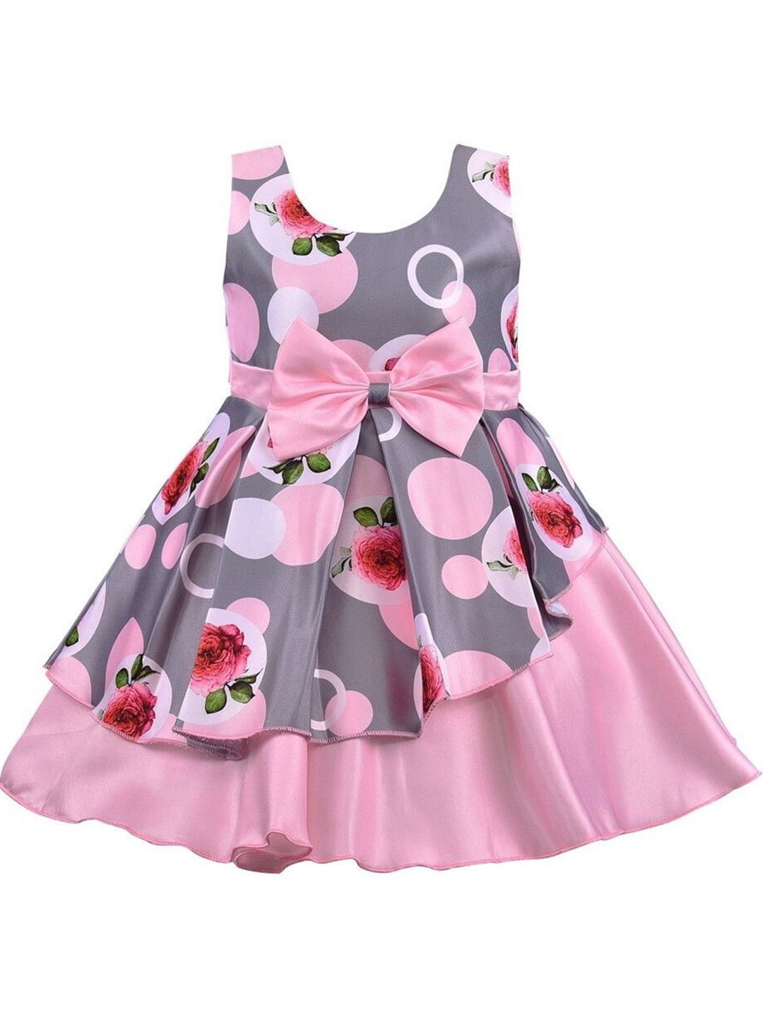 Netra Creation Girls Floral Printed Fit and Flare Mini Dress