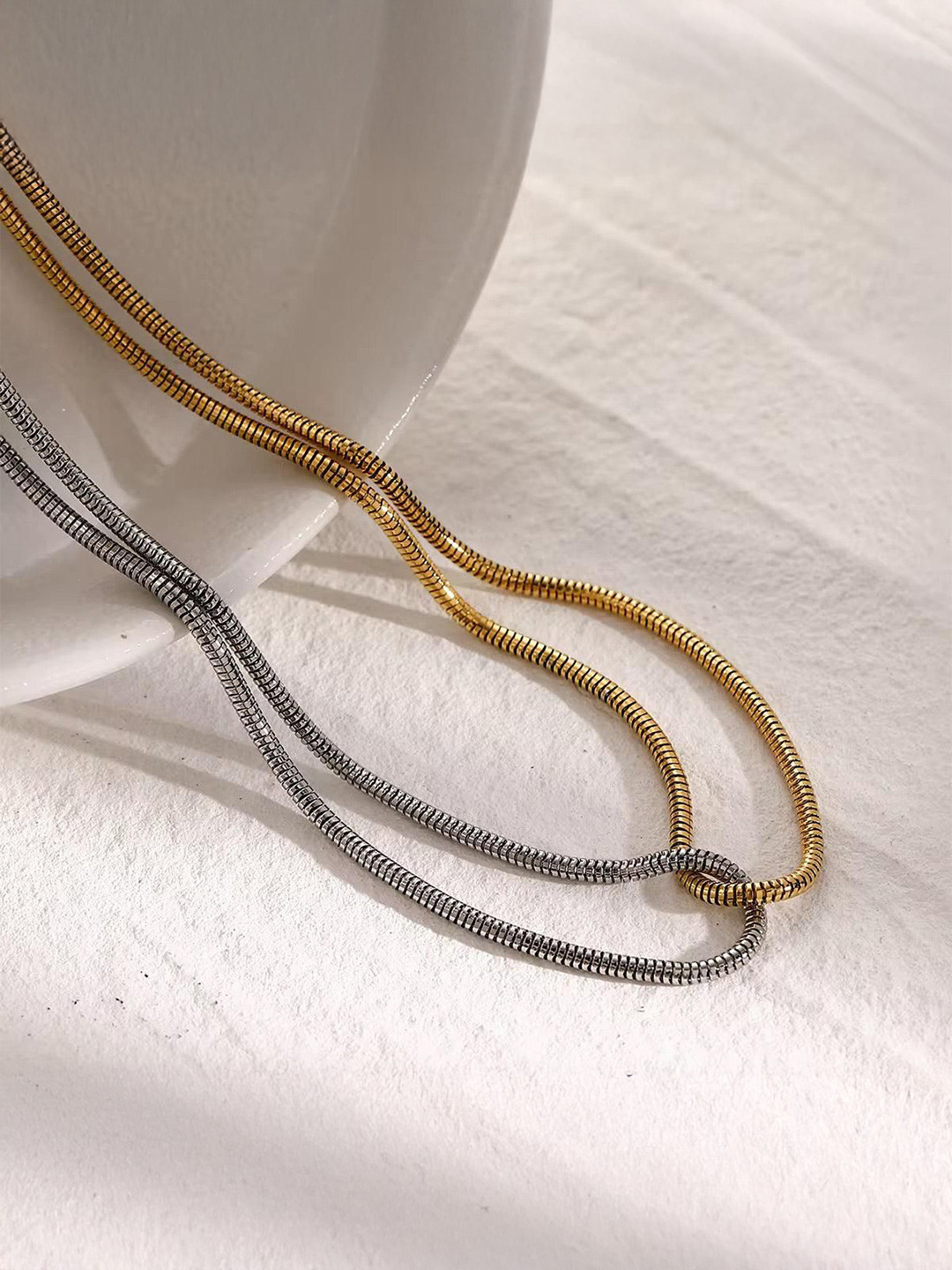 DressBerry 18KT Gold-Plated Stainless Steel Waterproof Dual Tone Knot Chain