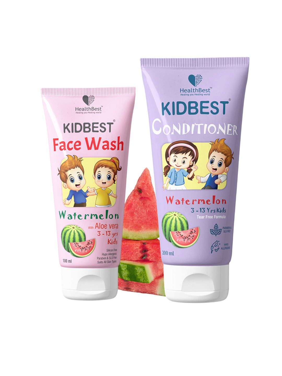 HealthBest Set Of 2 Kidbest Face Wash 100 ml With Conditioner 200 ml