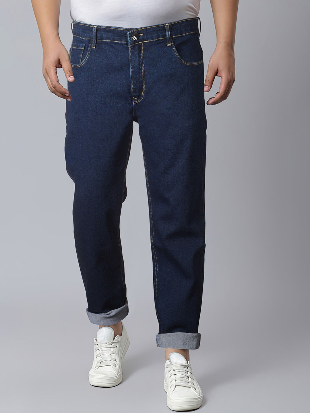 RIG BONE Men Comfort Relaxed Fit Mid-Rise Light Fade Stretchable Plus Size Jeans